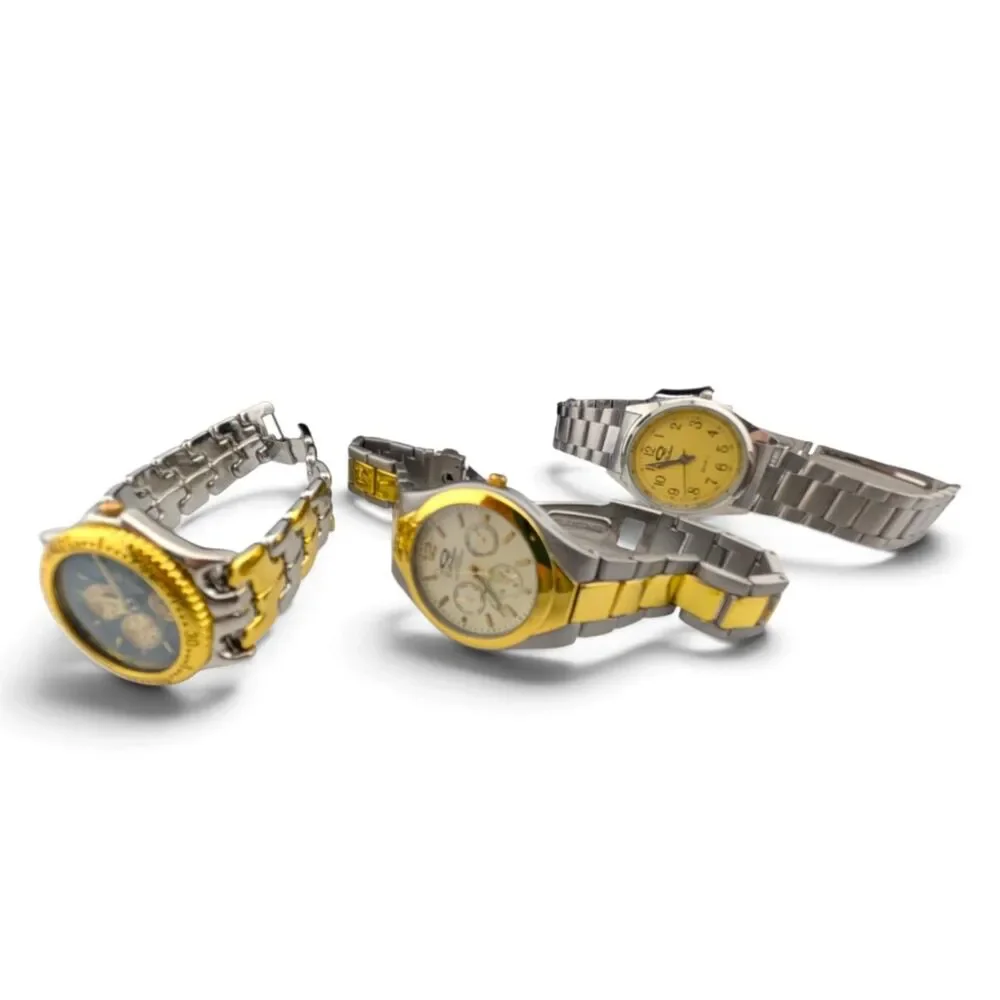 Q Collection K Collection Quartz Watches Lot of 3 Two Tone Untested
